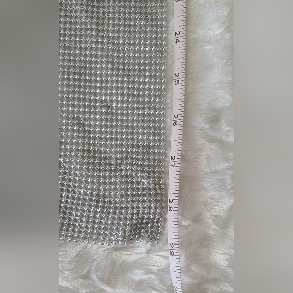 Cropped Silver Rhinestone Party Tank Top, OSFA - Picture 16 of 17